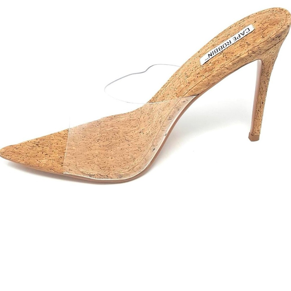 Cape Robbin Melrose Nude Clear Cork Slip-On Stiletto Heel | BRAND NEWI SIZE 8.5